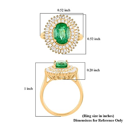 Certified & Appraised Iliana 18K Yellow Gold AAA Kagem Zambian Emerald and G-H SI Diamond Double Halo Ring (Size 10.0) 6 Grams 2.55 ctw