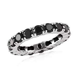 Thai Black Spinel 2.70 ctw Eternity Band Ring in Stainless Steel (Size 5.0)