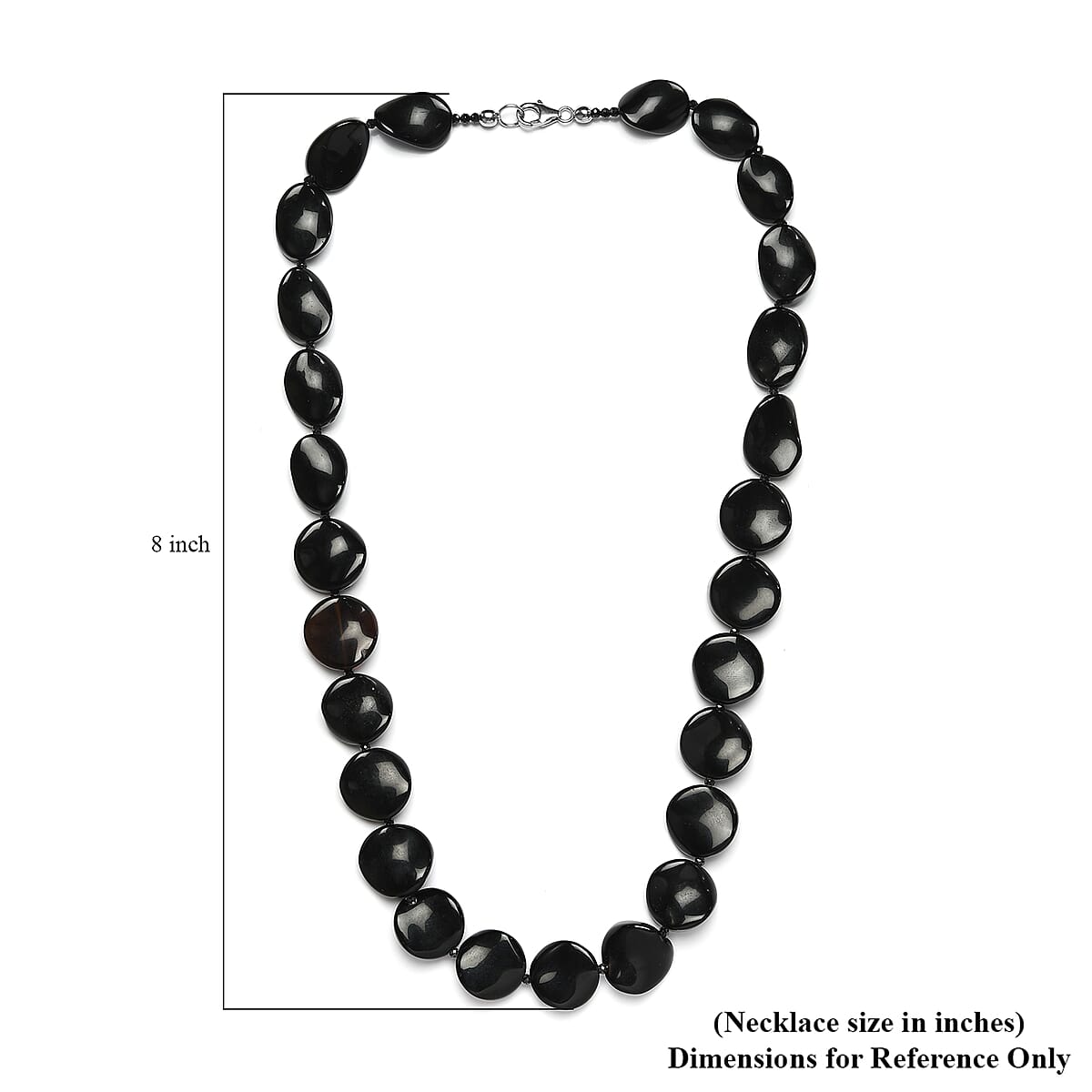 Black Agate and Thai Black Spinel Necklace 18 Inches in Sterling Silver 256.20 ctw image number 5
