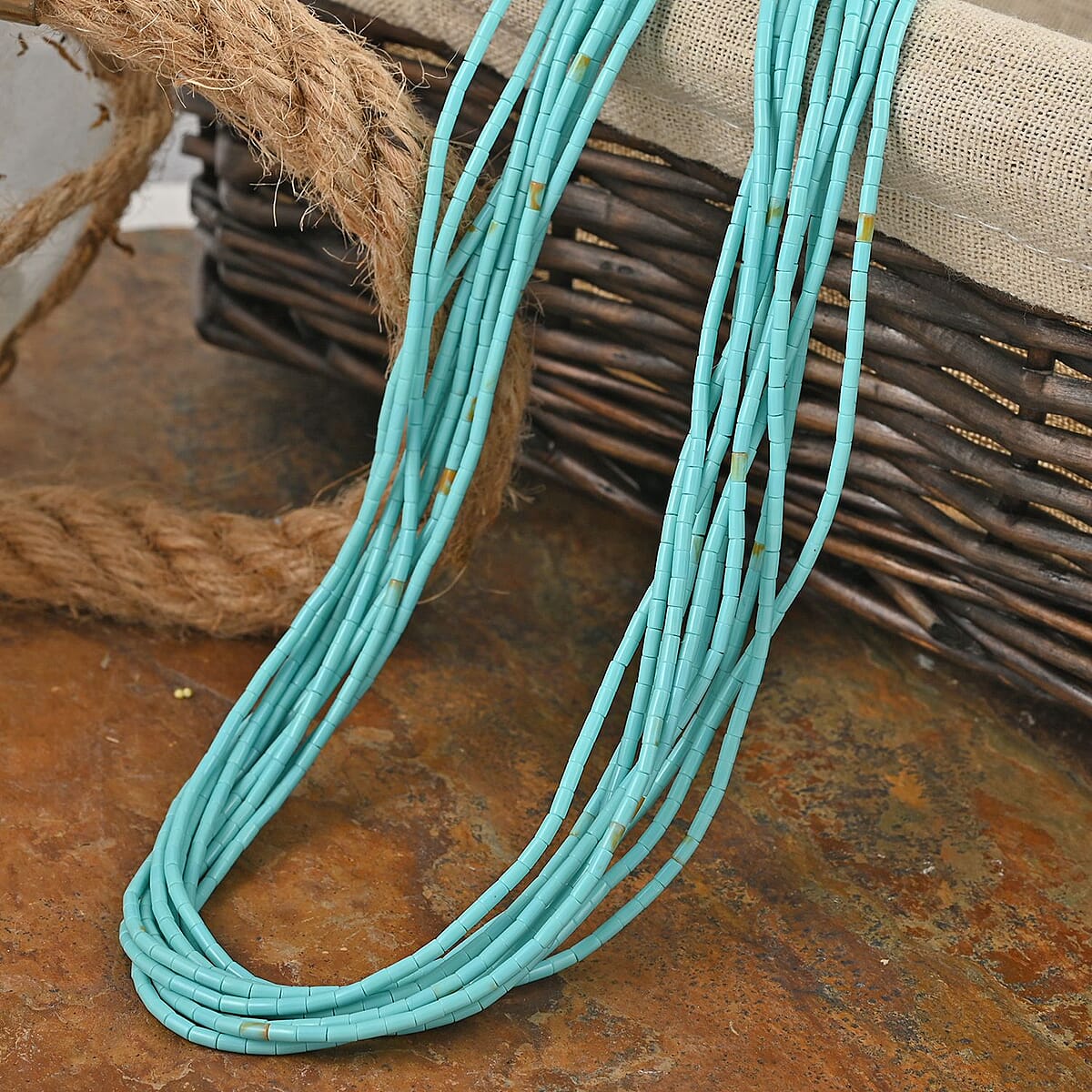 Turquoise Necklace (18 Inches) in Sterling Silver 93.25 ctw image number 1