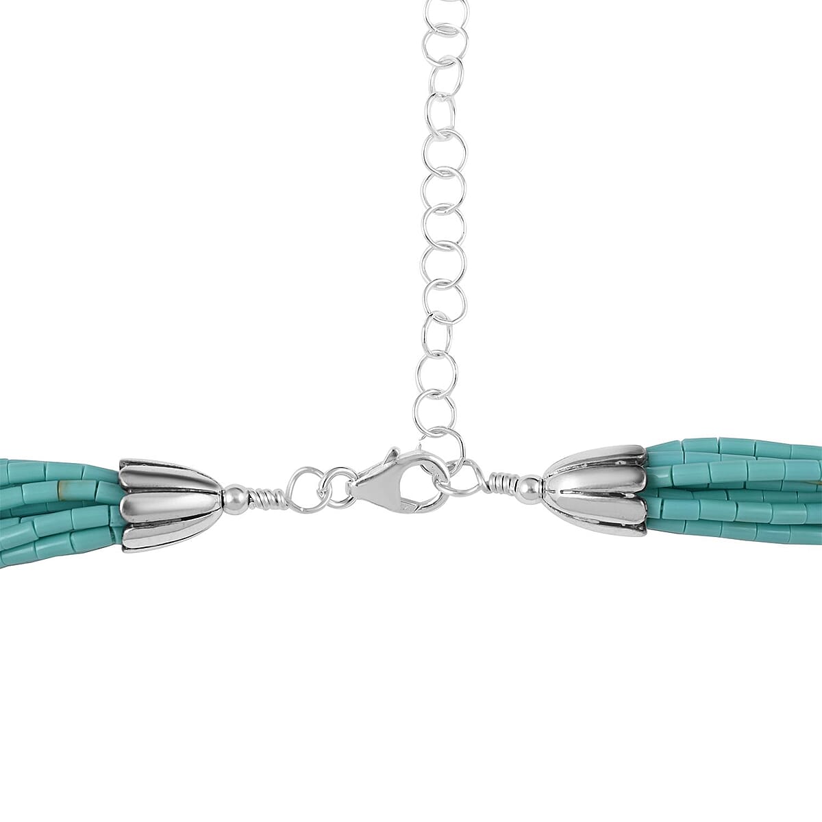 Turquoise Necklace (18 Inches) in Sterling Silver 93.25 ctw image number 3