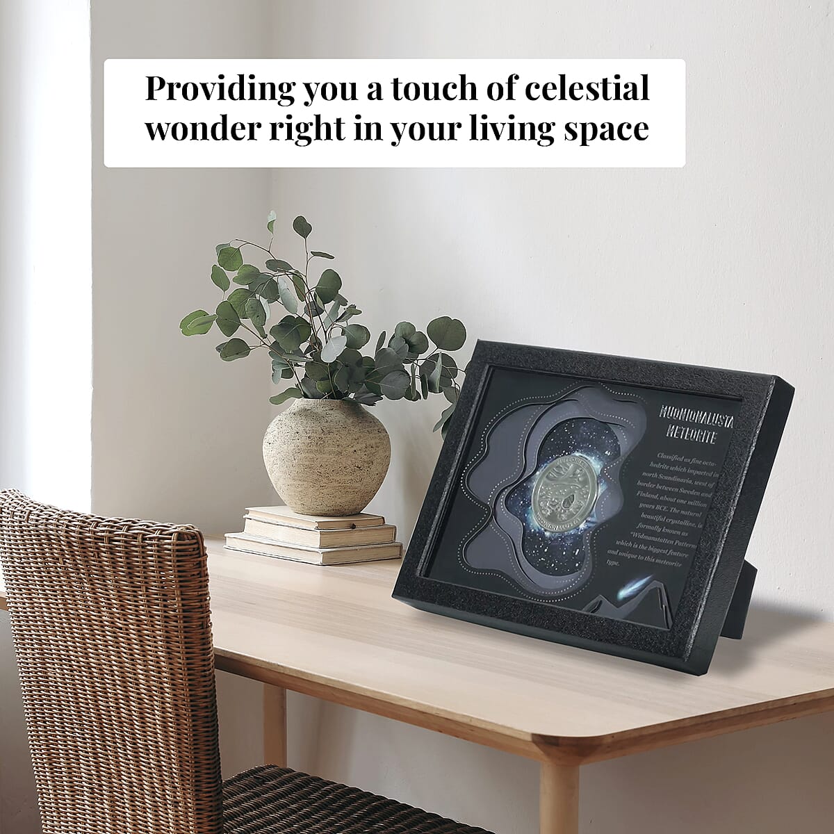 Muonionalusta Marvelous Meteorite Specimen Coin in Silvertone image number 2