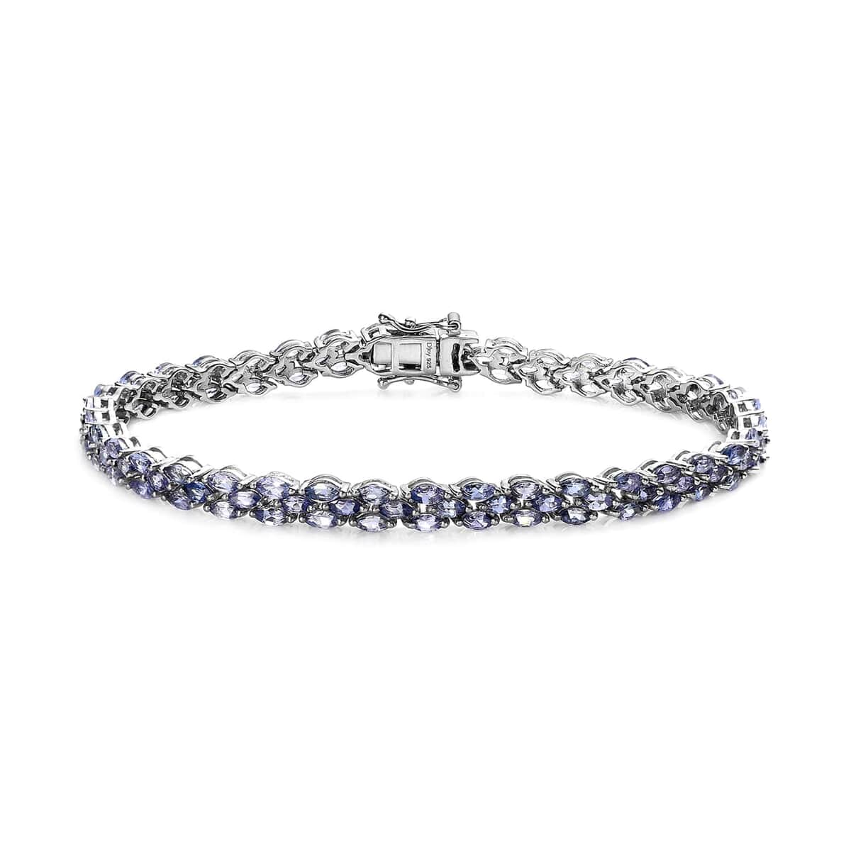 Tanzanite Bracelet in Platinum Over Sterling Silver (8.00 In) 8.40 ctw image number 0