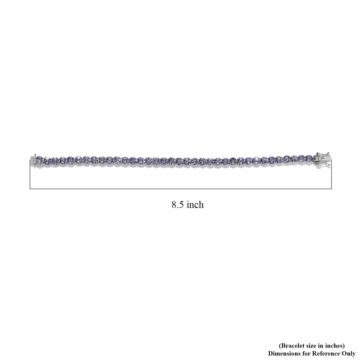 Tanzanite Bracelet in Platinum Over Sterling Silver (8.00 In) 8.40 ctw image number 4