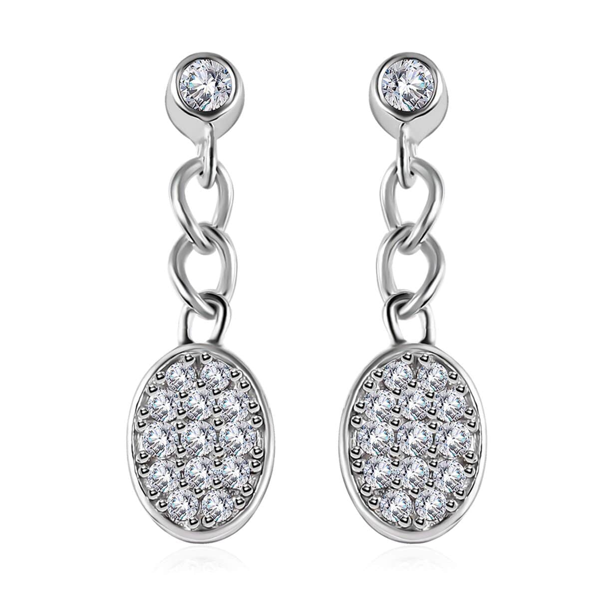 Karis Simulated Diamond Earrings in Platinum Bond 1.65 ctw image number 0
