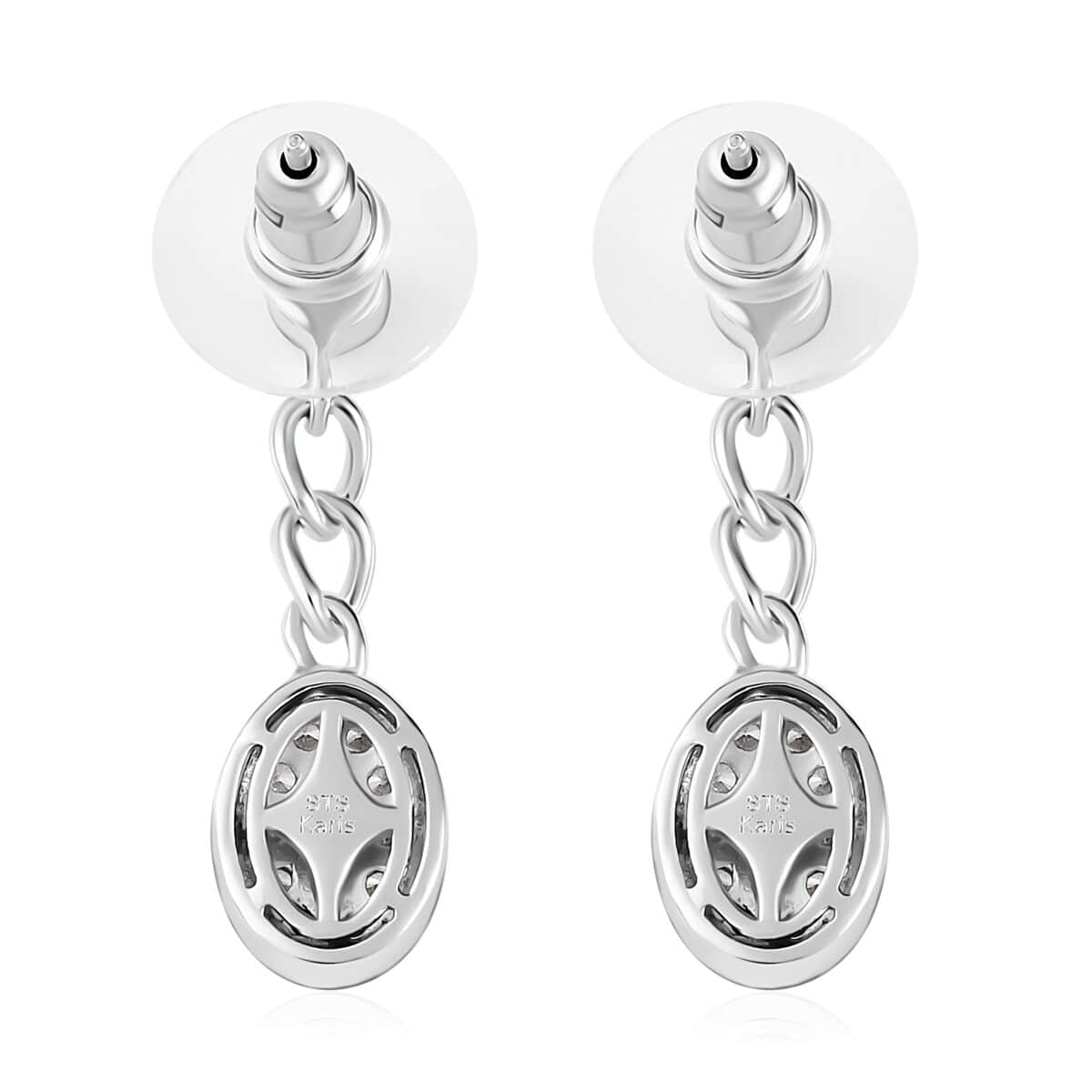 Karis Simulated Diamond Earrings in Platinum Bond 1.65 ctw image number 3