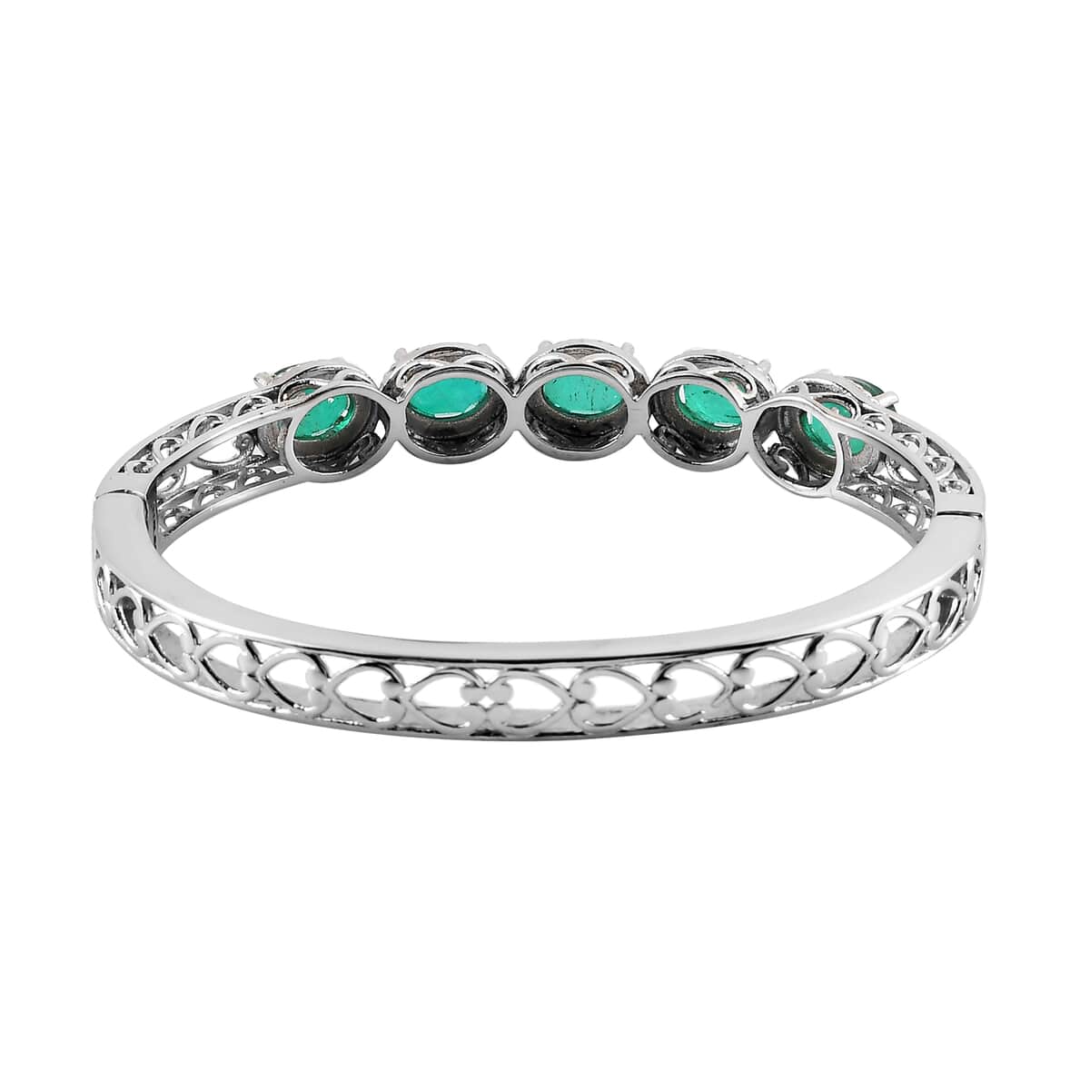 Emeraldine Quartz (Triplet) Bangle Bracelet in Stainless Steel (6.50 In) 8.00 ctw image number 4