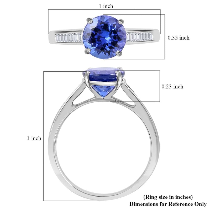 Certified & Appraised Rhapsody 950 Platinum AAAA Tanzanite and E-F VS Diamond Ring (Size 10.0) 5.25 Grams 3.25 ctw (Del. in 7-10 Days)