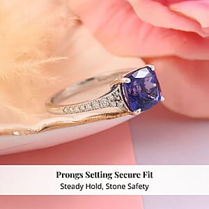Certified and Appraised Rhapsody 950 Platinum AAAA Tanzanite and E-F VS Diamond Ring (Size 10.0) 4.45 Grams 2.85 ctw (Del. in 10-15 Days) 