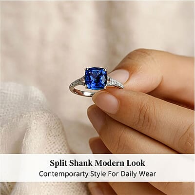 Certified and Appraised Rhapsody 950 Platinum AAAA Tanzanite and E-F VS Diamond Ring (Size 6.0) 4.45 Grams 2.85 ctw