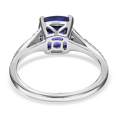 Certified and Appraised Rhapsody 950 Platinum AAAA Tanzanite and E-F VS Diamond Ring (Size 6.0) 4.45 Grams 2.85 ctw