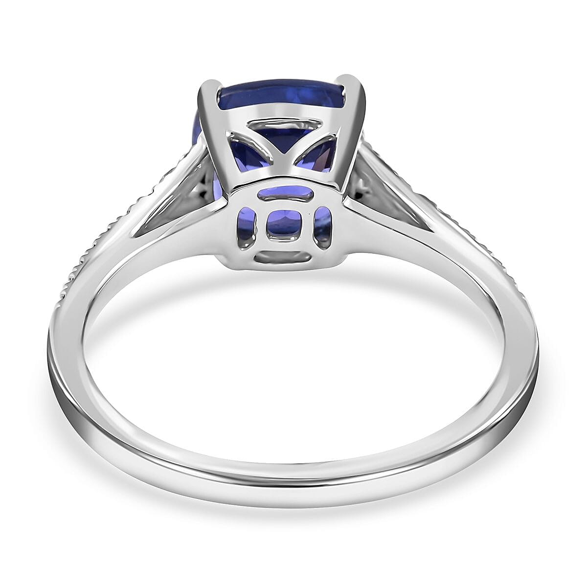 Certified and Appraised Rhapsody 950 Platinum AAAA Tanzanite and E-F VS Diamond Ring (Size 9.0) 4.45 Grams 2.85 ctw (Del. in 10-15 Days)  image number 4