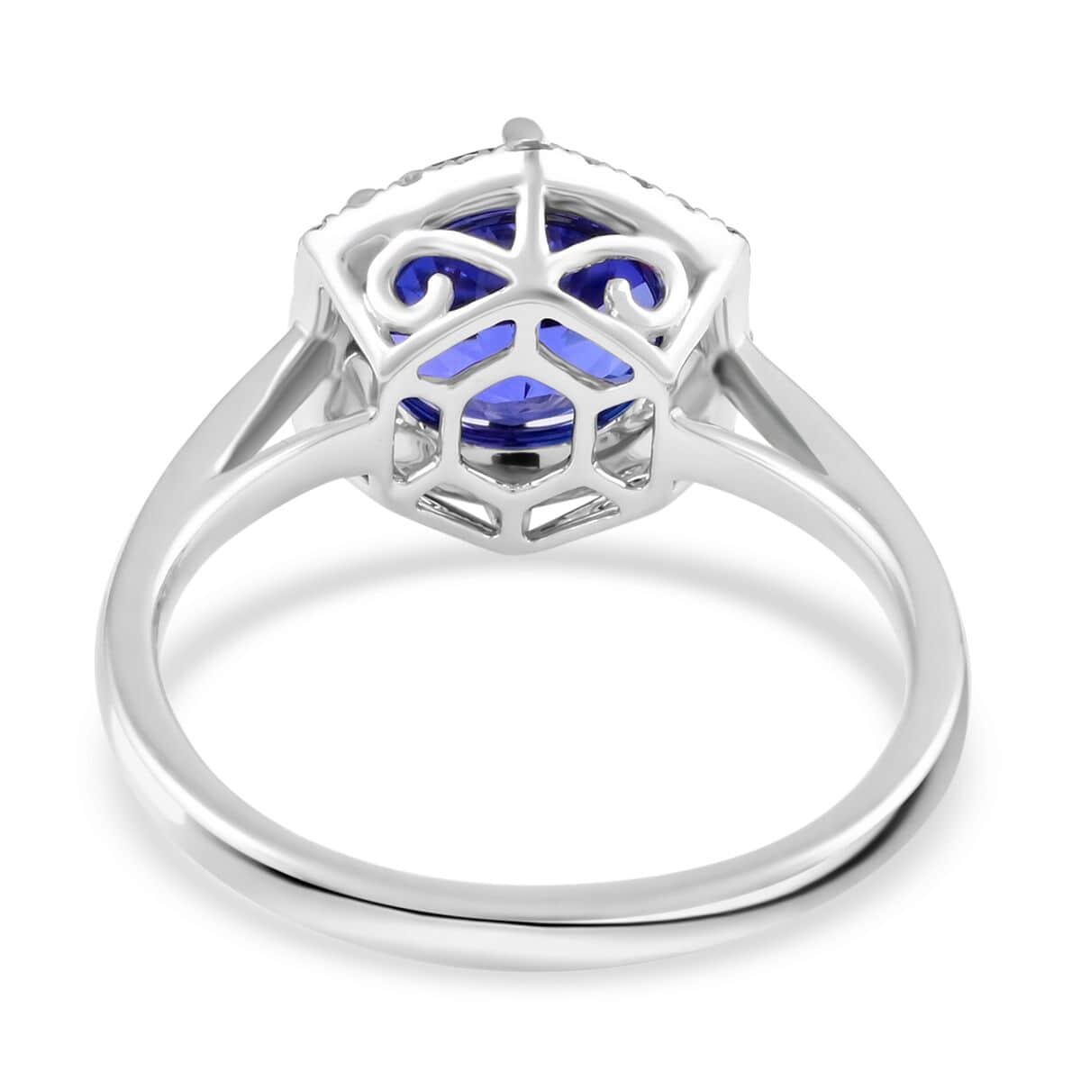 Certified Rhapsody 950 Platinum AAAA Tanzanite and E-F VS Diamond Ring 5.65 Grams 3.00 ctw (Del. in 15-20 Days) image number 4