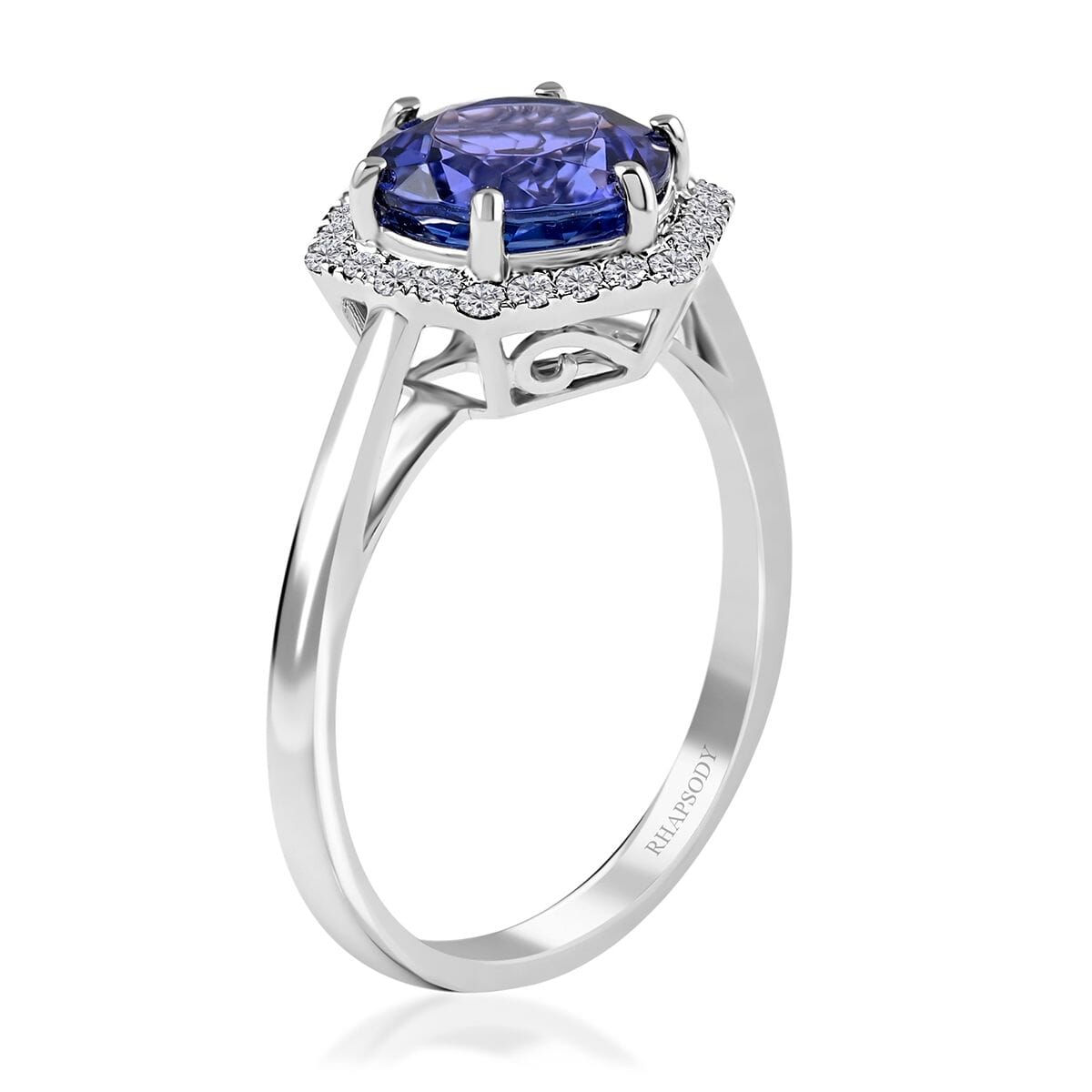 Certified & Appraised Rhapsody 950 Platinum AAAA Tanzanite and E-F VS Diamond Ring (Size 9.0) 5.65 Grams 3.00 ctw image number 3