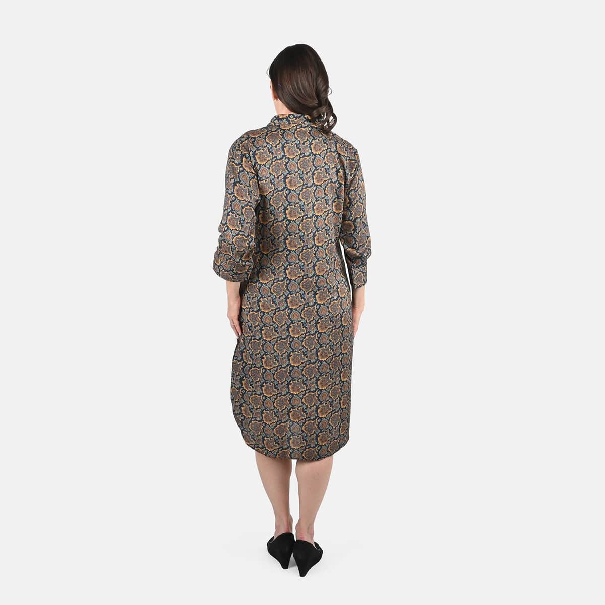 Multi Color Paisley Pattern Long Dress - S image number 1