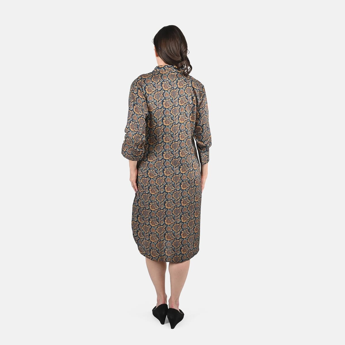 Multi Color Paisley Pattern Long Dress - L image number 1