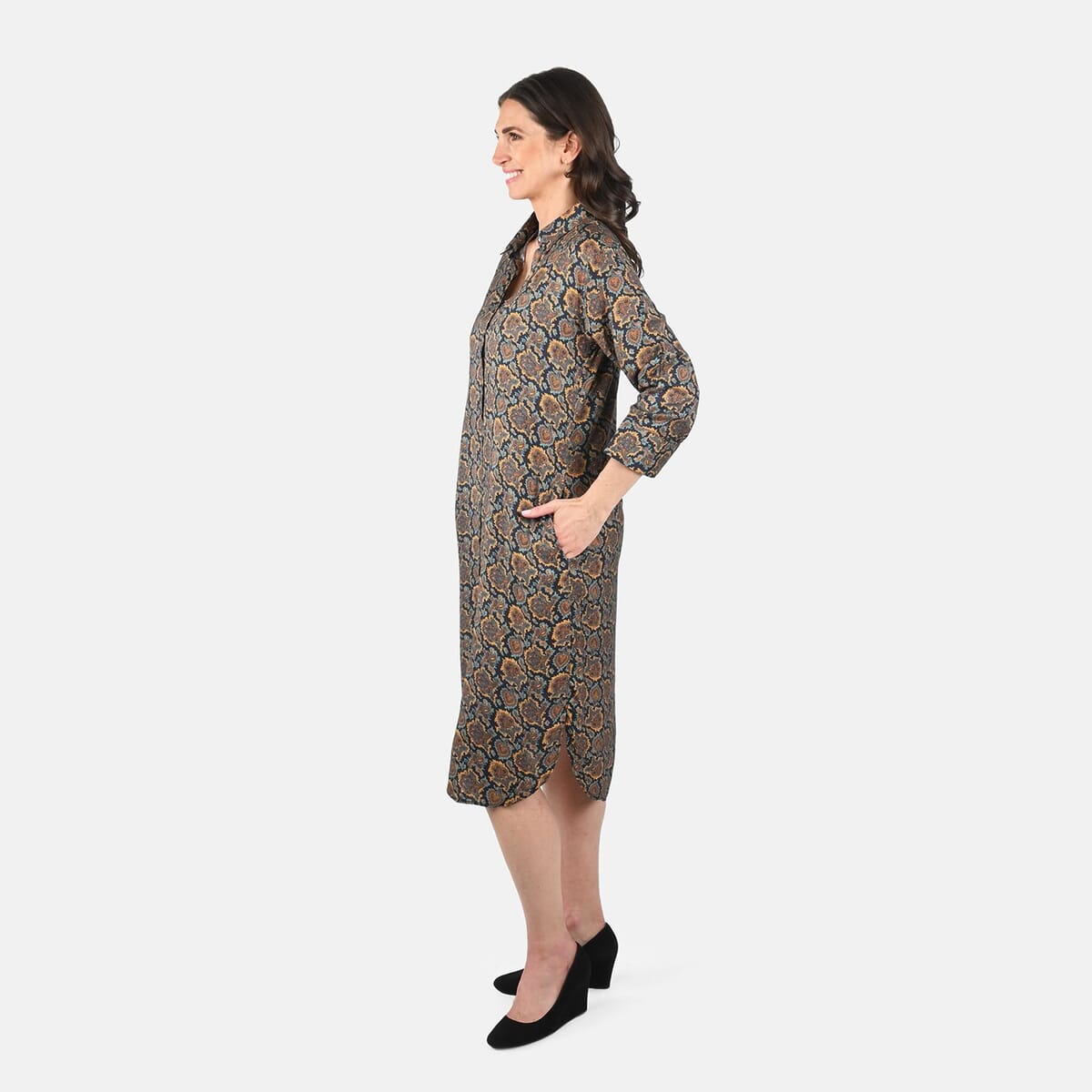 Multi Color Paisley Pattern Long Dress - L image number 2