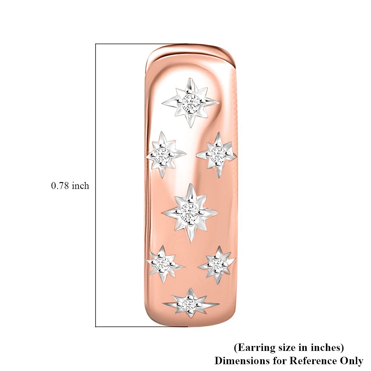Moissanite Celestial Starburst Hoop Earrings in Vermeil Rose Gold Over Sterling Silver 0.10 ctw image number 3