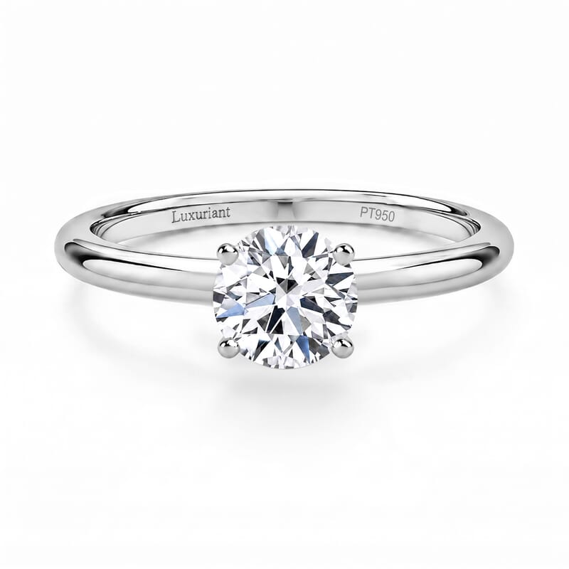 950 Platinum Luxuriant Lab Grown Diamond E-F VS Solitaire Ring (Size 8.0) 4.60 Grams 1.00 ctw
