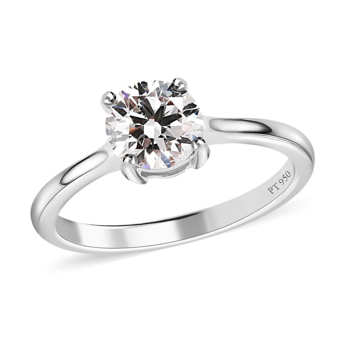 950 Platinum E-F VS Luxuriant Lab Grown Diamond Solitaire Ring (Size 8.0) 4.60 Grams 1.00 ctw image number 0
