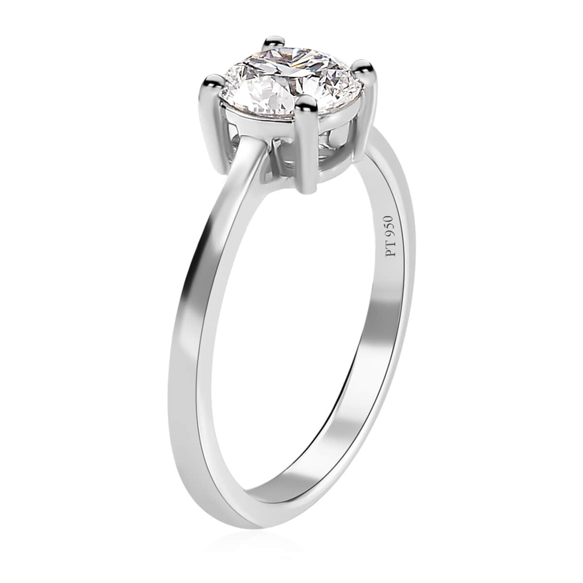 950 Platinum E-F VS Luxuriant Lab Grown Diamond Solitaire Ring (Size 8.0) 4.60 Grams 1.00 ctw image number 3