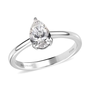 950 Platinum Luxuriant Lab Grown Diamond E-F VS Solitaire Ring (Size 8.0) 1.00 ctw