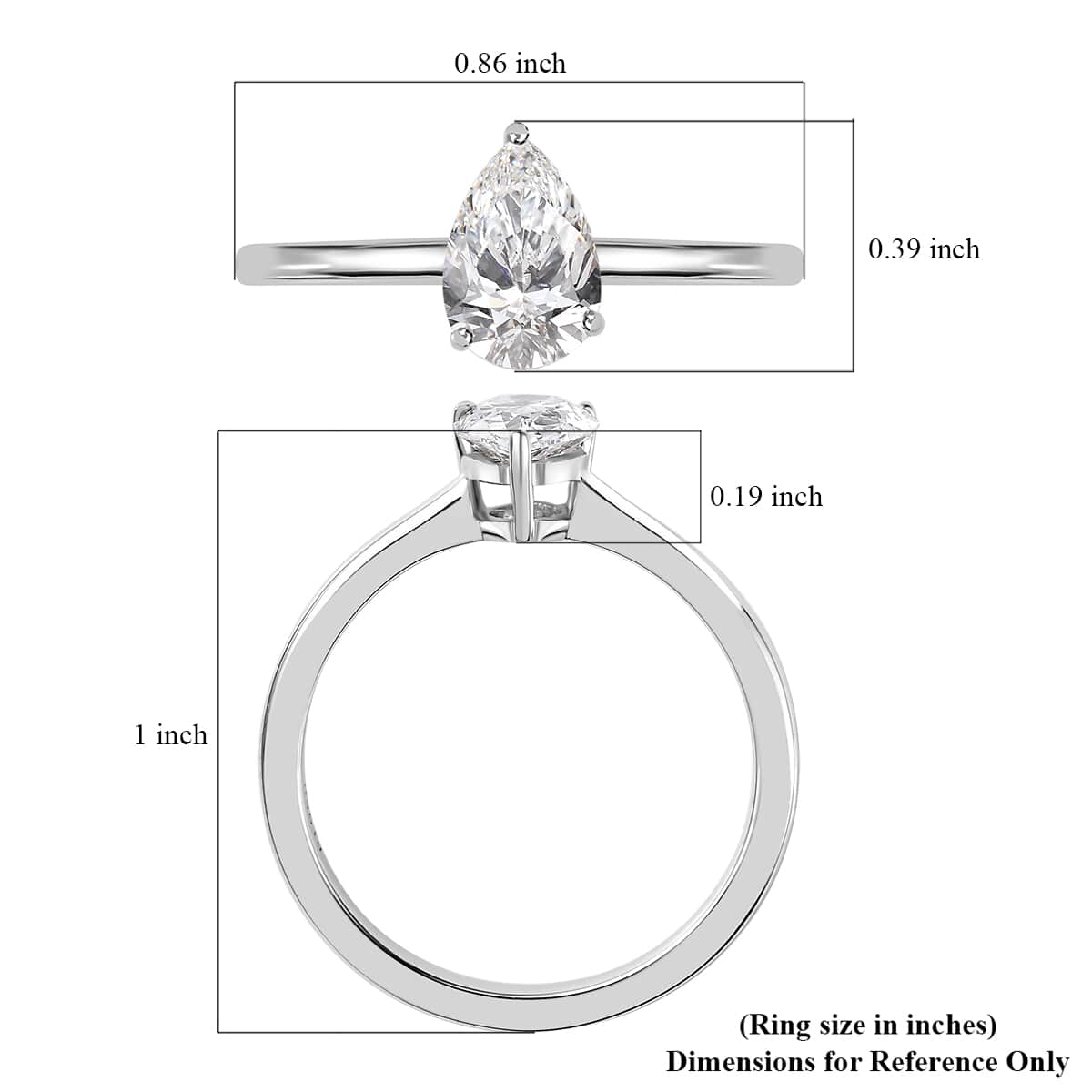 950 Platinum Luxuriant Lab Grown Diamond E-F VS Solitaire Ring (Size 8.0) 1.00 ctw image number 5