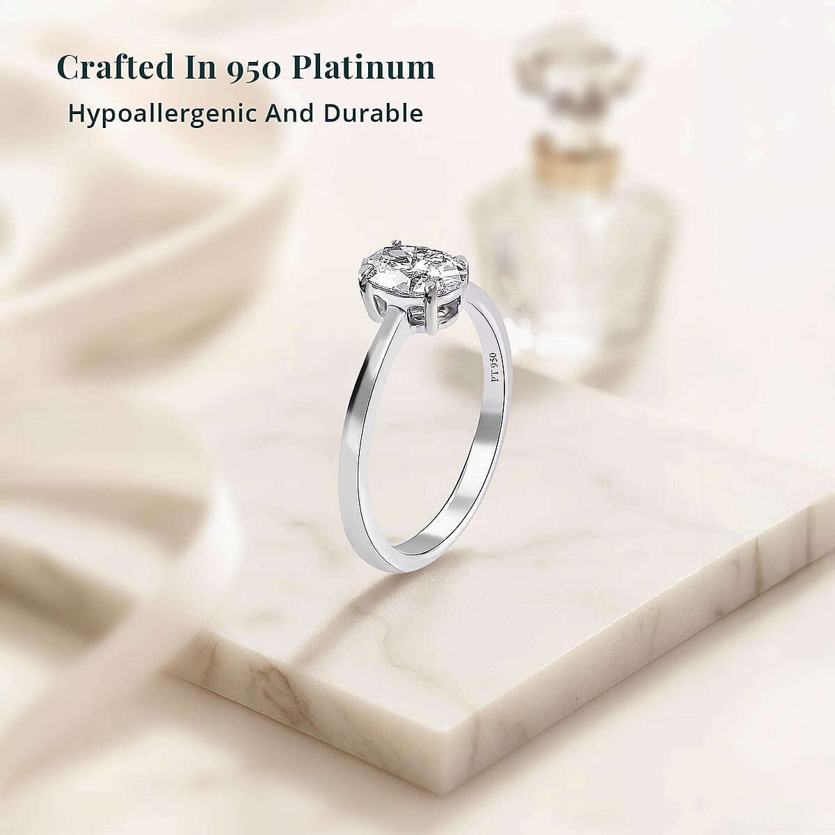 950 Platinum E-F VS Luxuriant Lab Grown Diamond Solitaire Ring (Size 7.0) 1.00 ctw image number 2