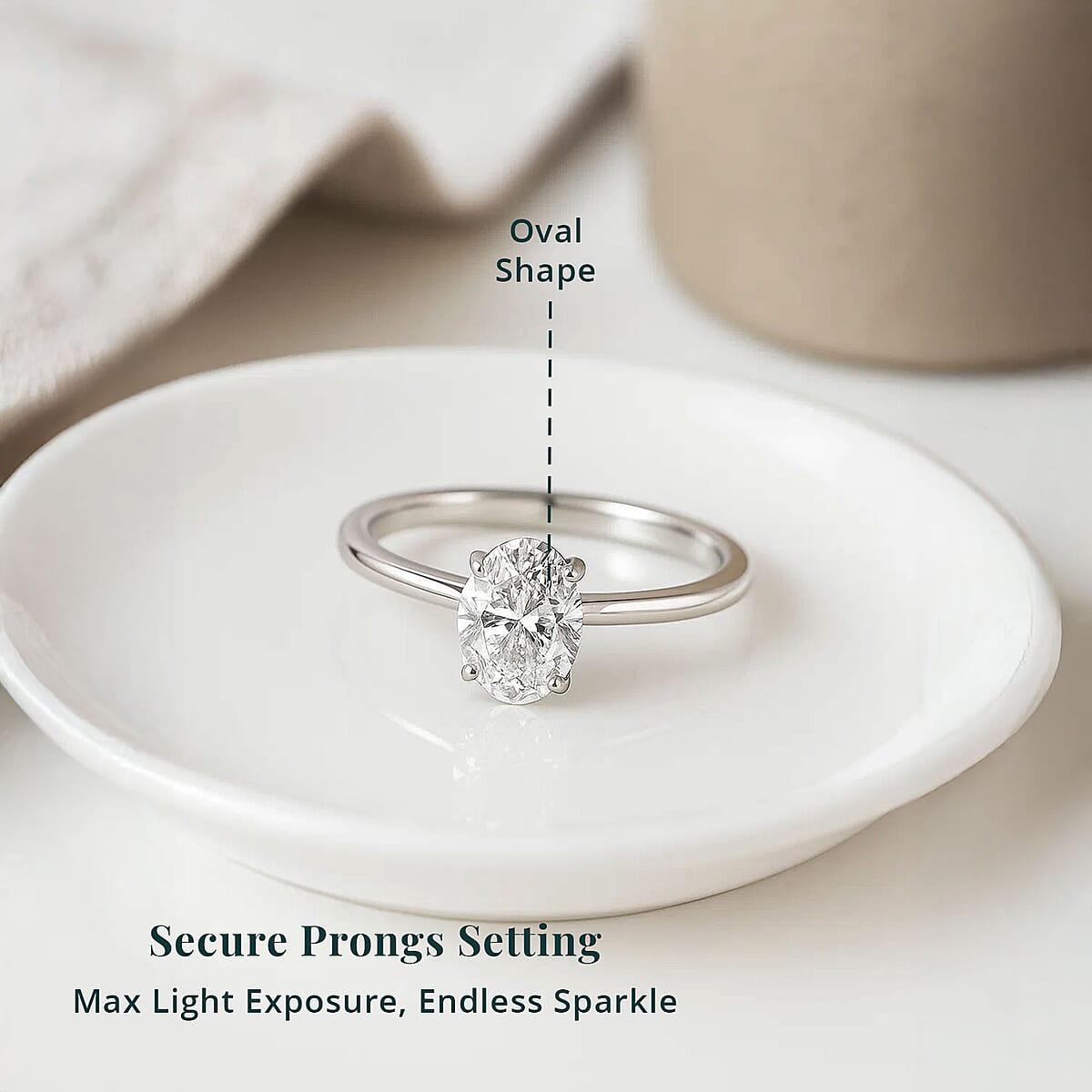 950 Platinum E-F VS Luxuriant Lab Grown Diamond Solitaire Ring (Size 7.0) 1.00 ctw image number 4