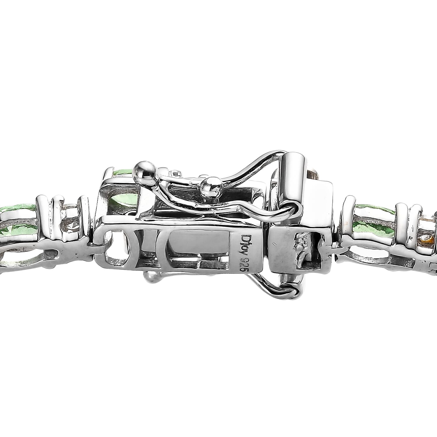 Premium Tsavorite Garnet and Moissanite Tennis Bracelet in Platinum Over Sterling Silver (7.25 In) 5.50 ctw