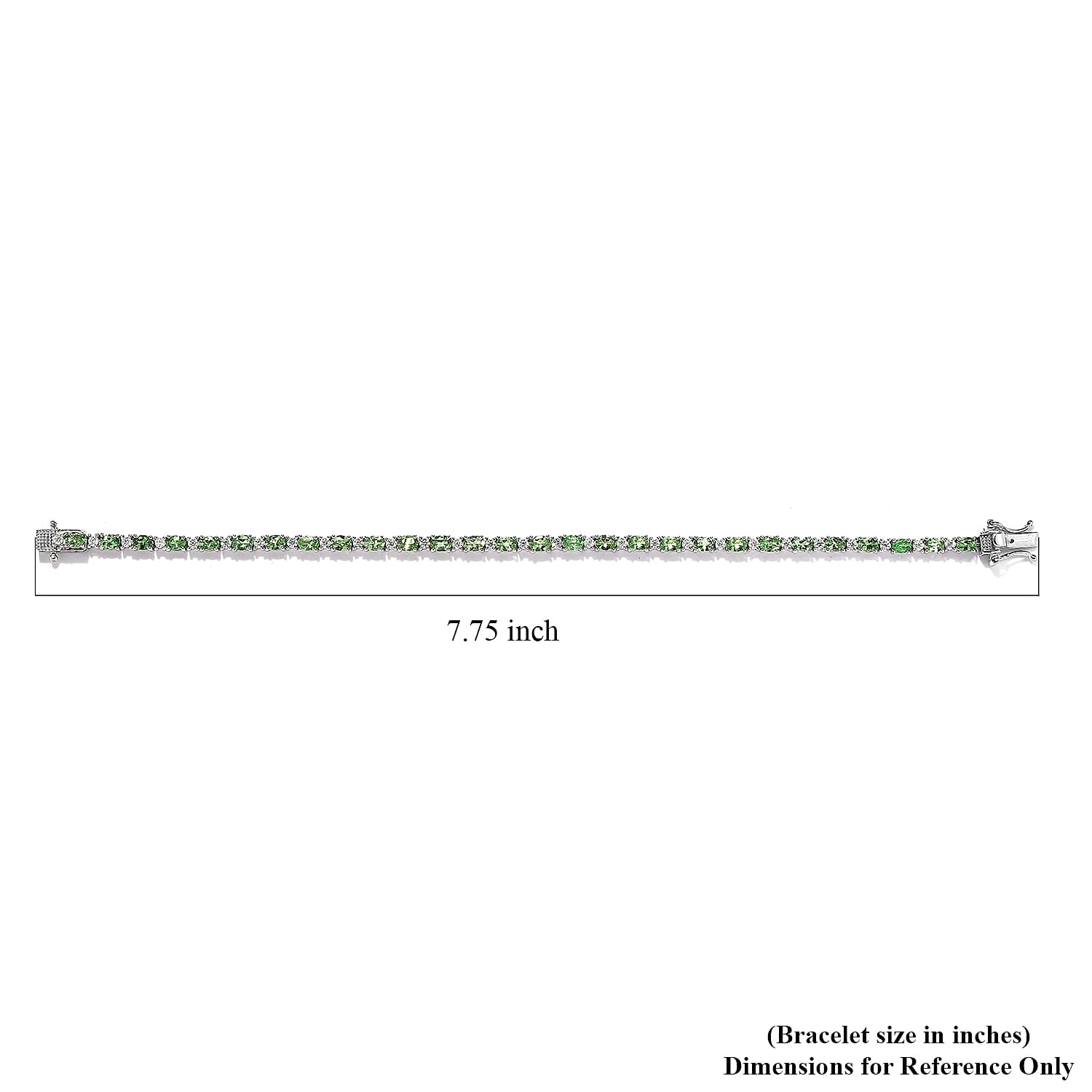 Premium Tsavorite Garnet and Moissanite Tennis Bracelet in Platinum Over Sterling Silver (7.25 In) 5.50 ctw