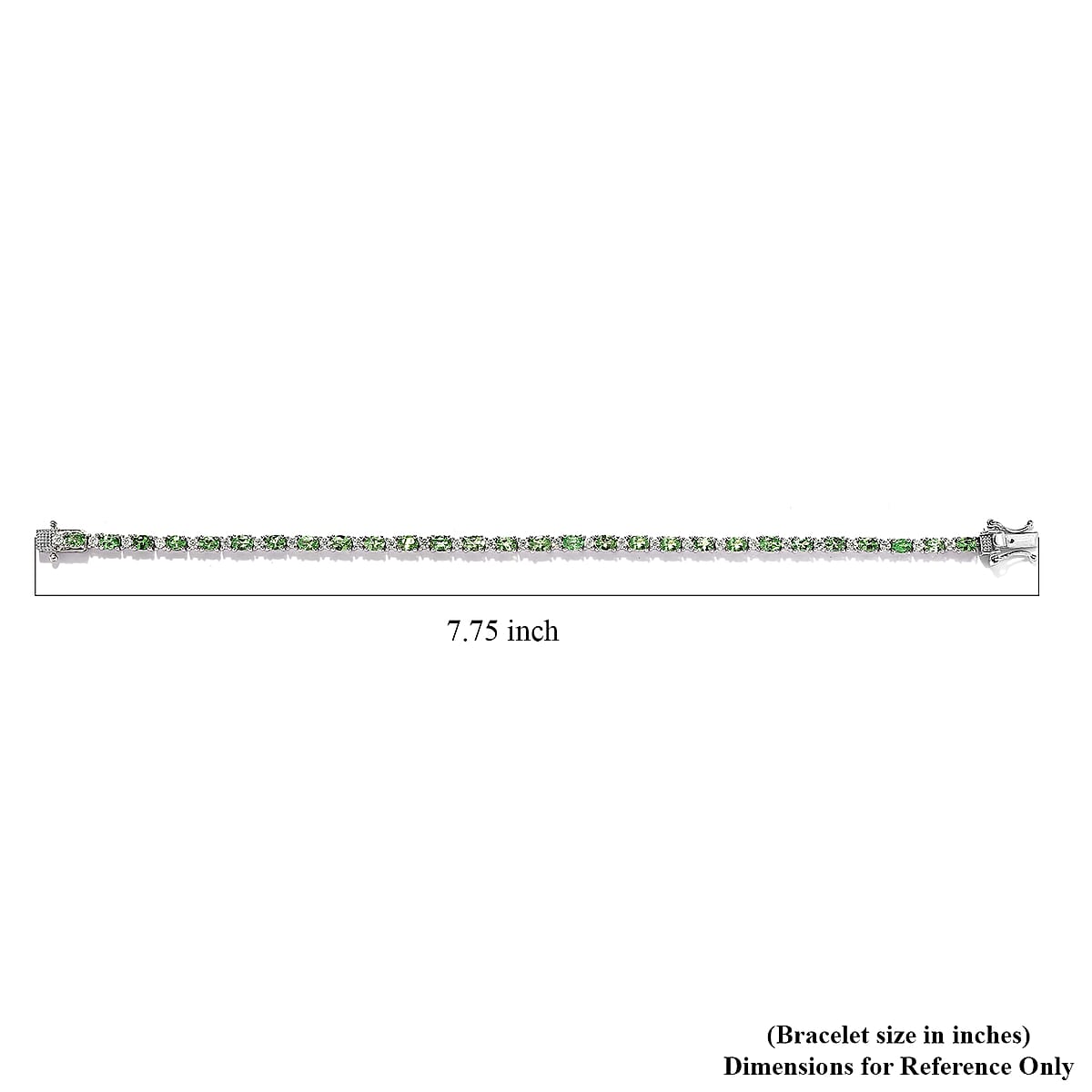Premium Tsavorite Garnet and Moissanite Tennis Bracelet in Platinum Over Sterling Silver (7.25 In) 5.50 ctw image number 4
