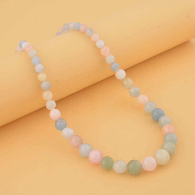 10K Yellow Gold Magnetic Lock Multi Beryl Beaded Necklace 20 Inches 331.00 ctw