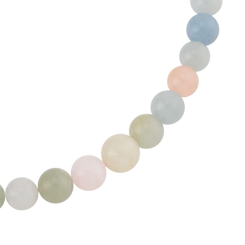 10K Yellow Gold Magnetic Lock Multi Beryl Beaded Necklace 20 Inches 331.00 ctw