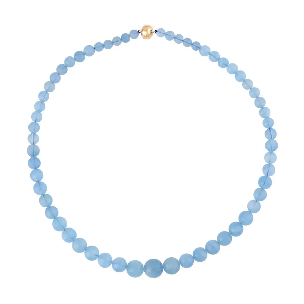 14K Yellow Gold Magnetic Lock AAA Mangoro Aquamarine 5-12mm Beaded Necklace 20 Inches 280.00 ctw image number 0
