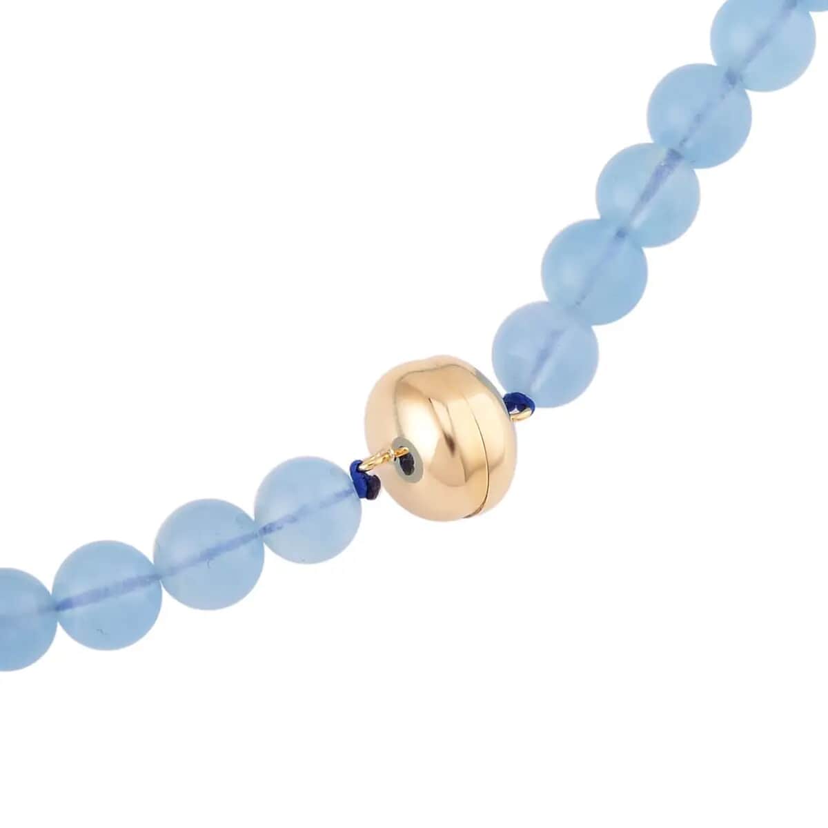 14K Yellow Gold Magnetic Lock AAA Mangoro Aquamarine 5-12mm Beaded Necklace 20 Inches 280.00 ctw image number 4