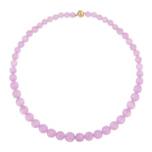  AAA Kunzite 415.00 ctw 7-14mm Beaded Necklace, 14K Yellow Gold Magnetic Clasp Necklace, 20 Inch Necklace, Kunzite Beaded Jewelry