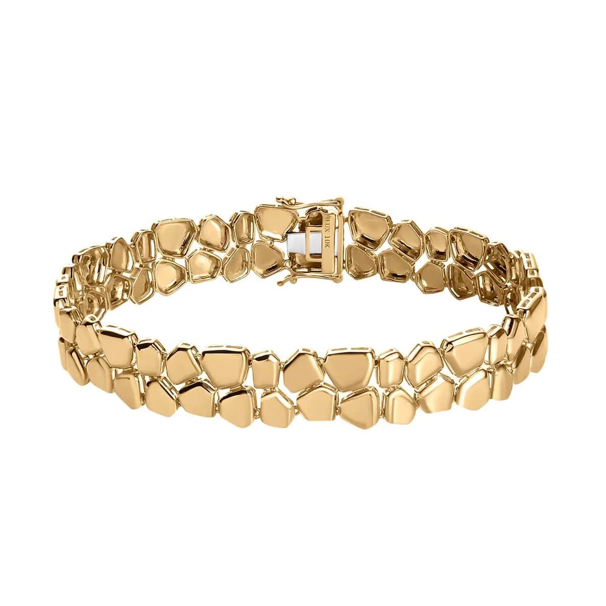 Luxoro Abstract Bracelet in 10K Yellow Gold, 2 Row Bracelet, Gold Bracelet, Gold Jewelry For Her (6.50 In) 10.90 Grams image number 0