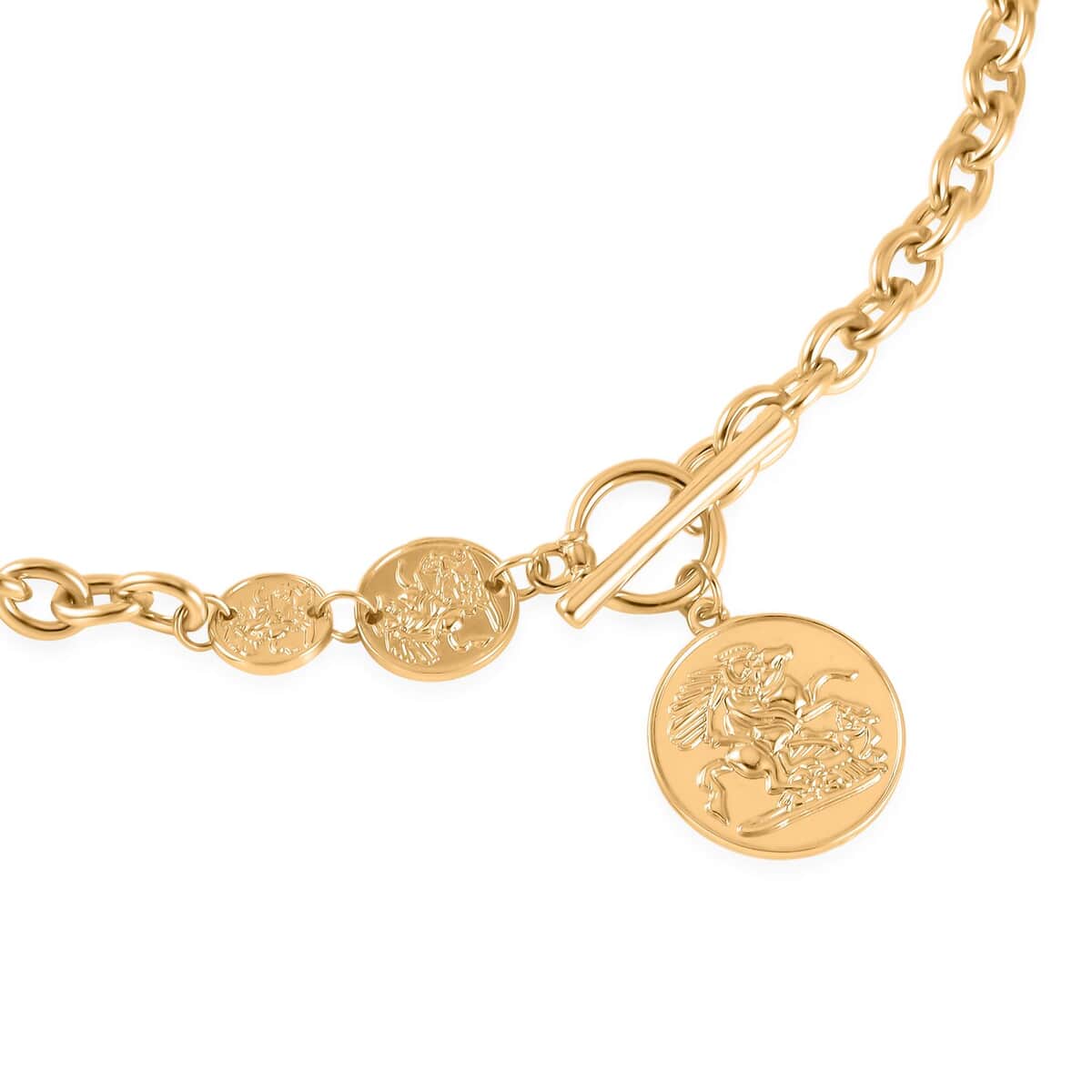 Coin Necklace 20 Inches in Goldtone image number 2