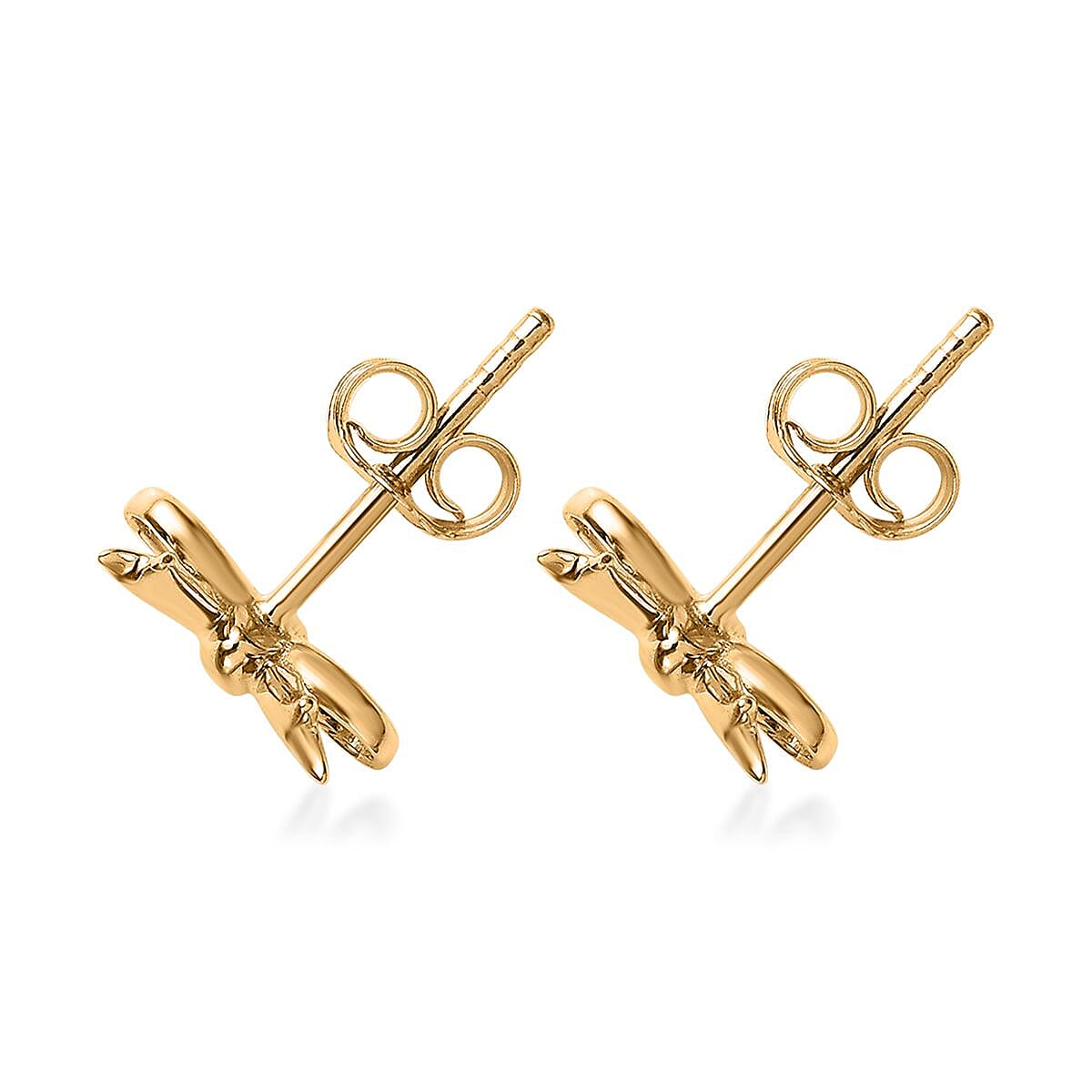 Luxoro 10K Yellow Gold Bow Knot Stud Earrings image number 3