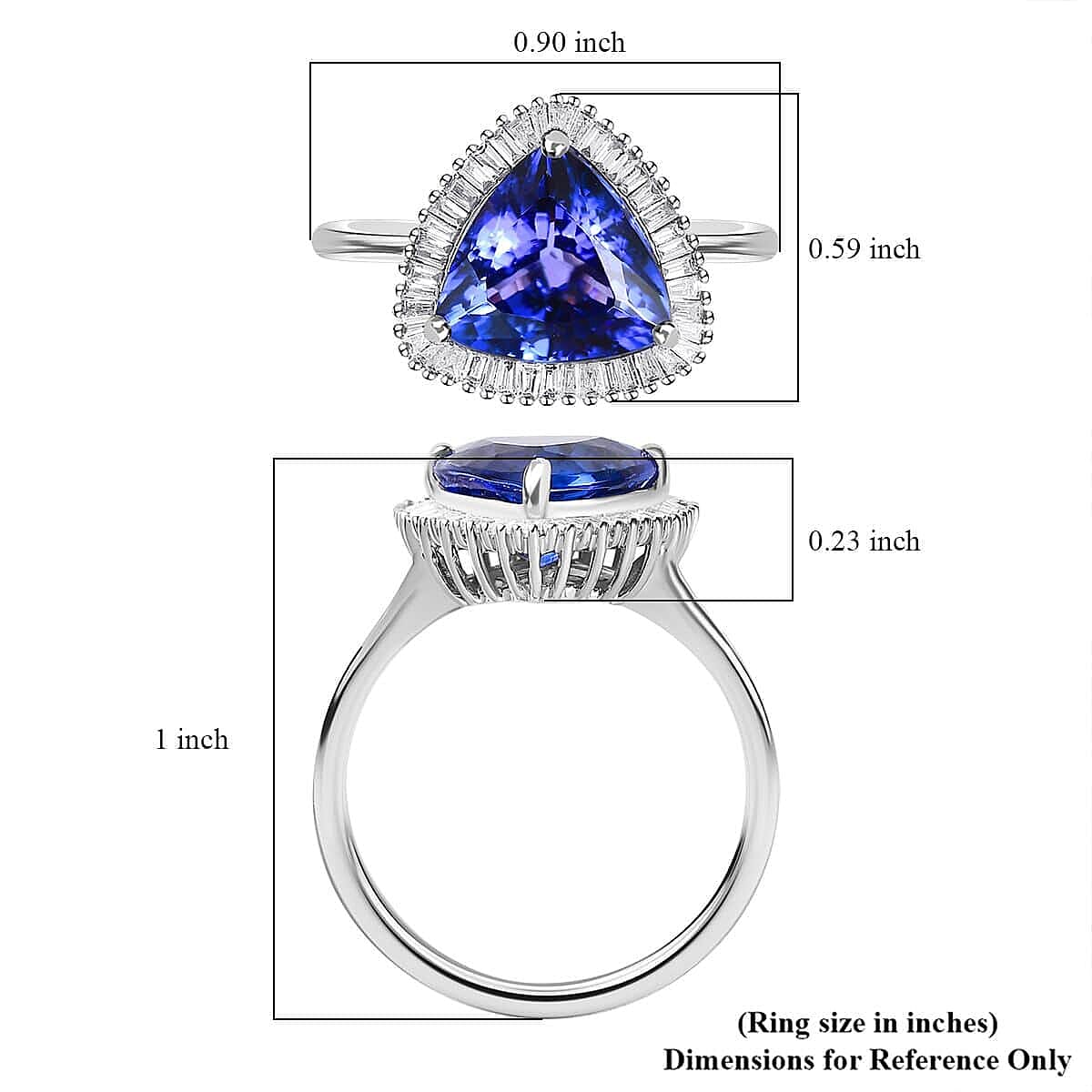 Rhapsody 950 Platinum AAAA Tanzanite and E-F VS2 Diamond Halo Ring (Size 6.0) 4.50 Grams 3.25 ctw image number 5