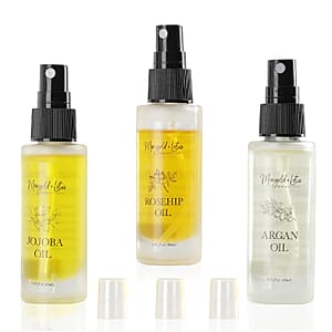 Marigold & Lotus Set of 3 Rosehip, Jojoba and Argan Oils 1.01oz