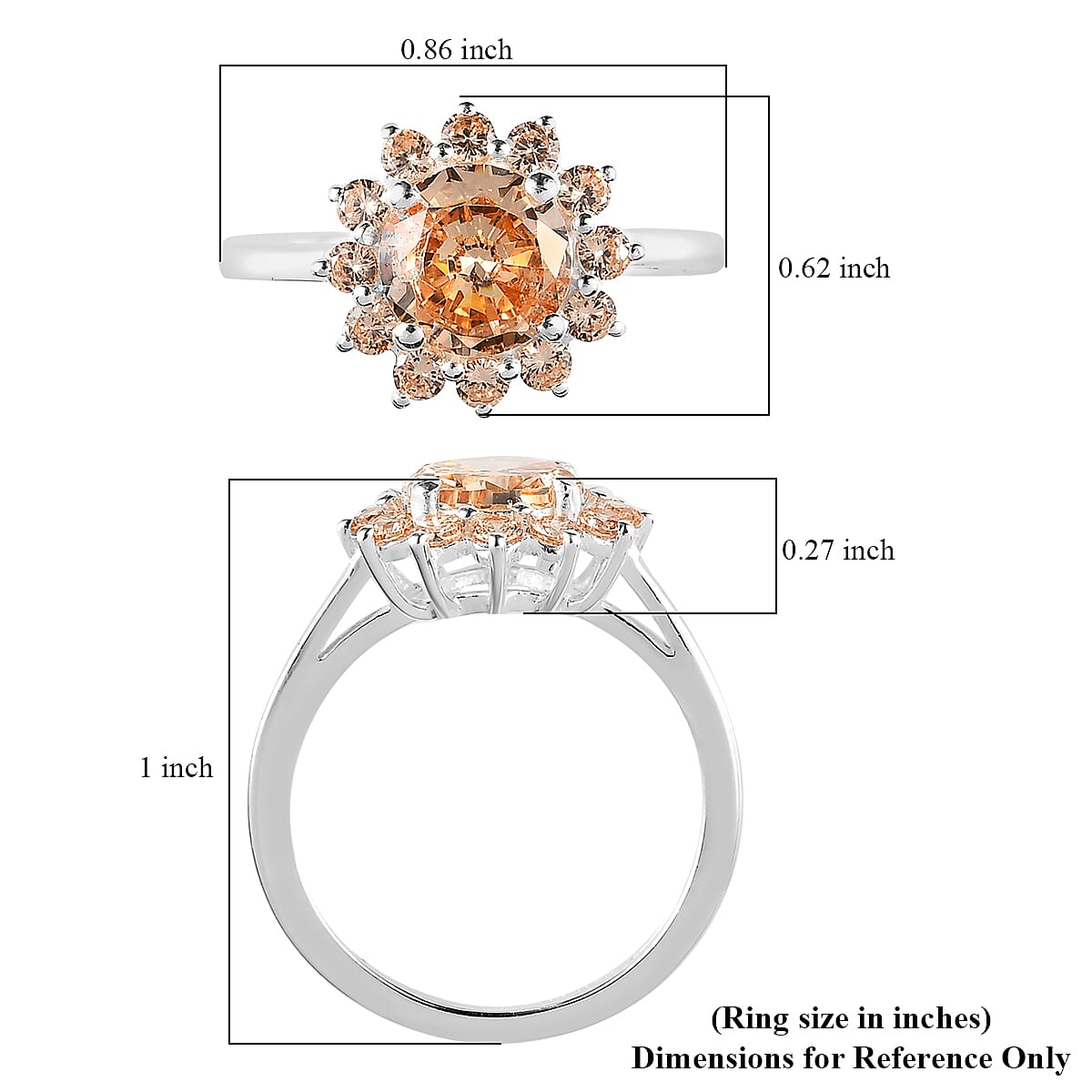 Simulated Black Diamond Floral Ring in Sterling Silver 2.85 ctw image number 4