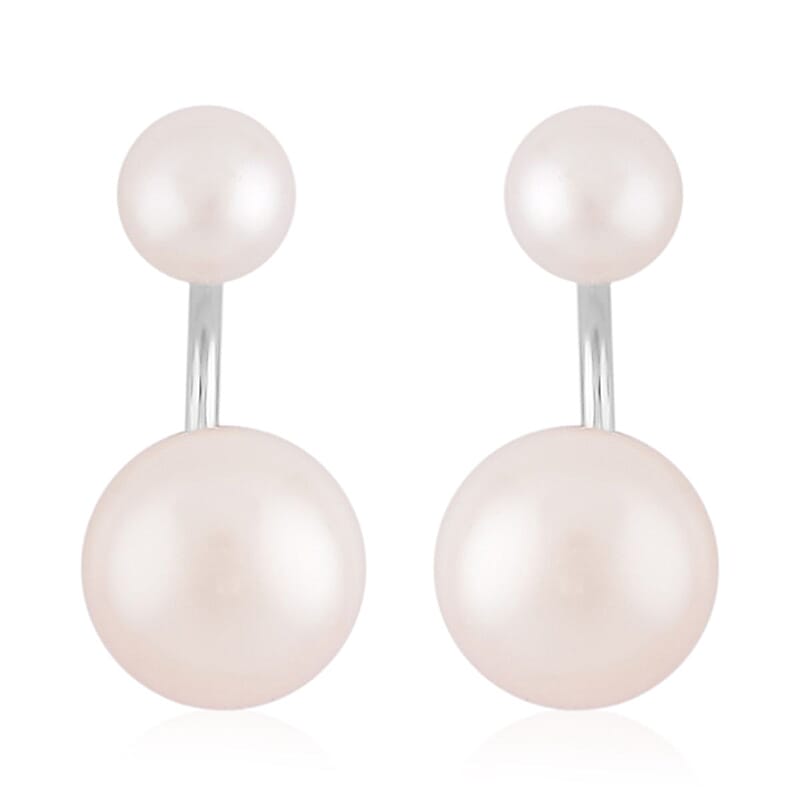 White Freshwater Pearl Earrings in Stainless Steel , Tarnish-Free, Waterproof, Sweat Proof Jewelry