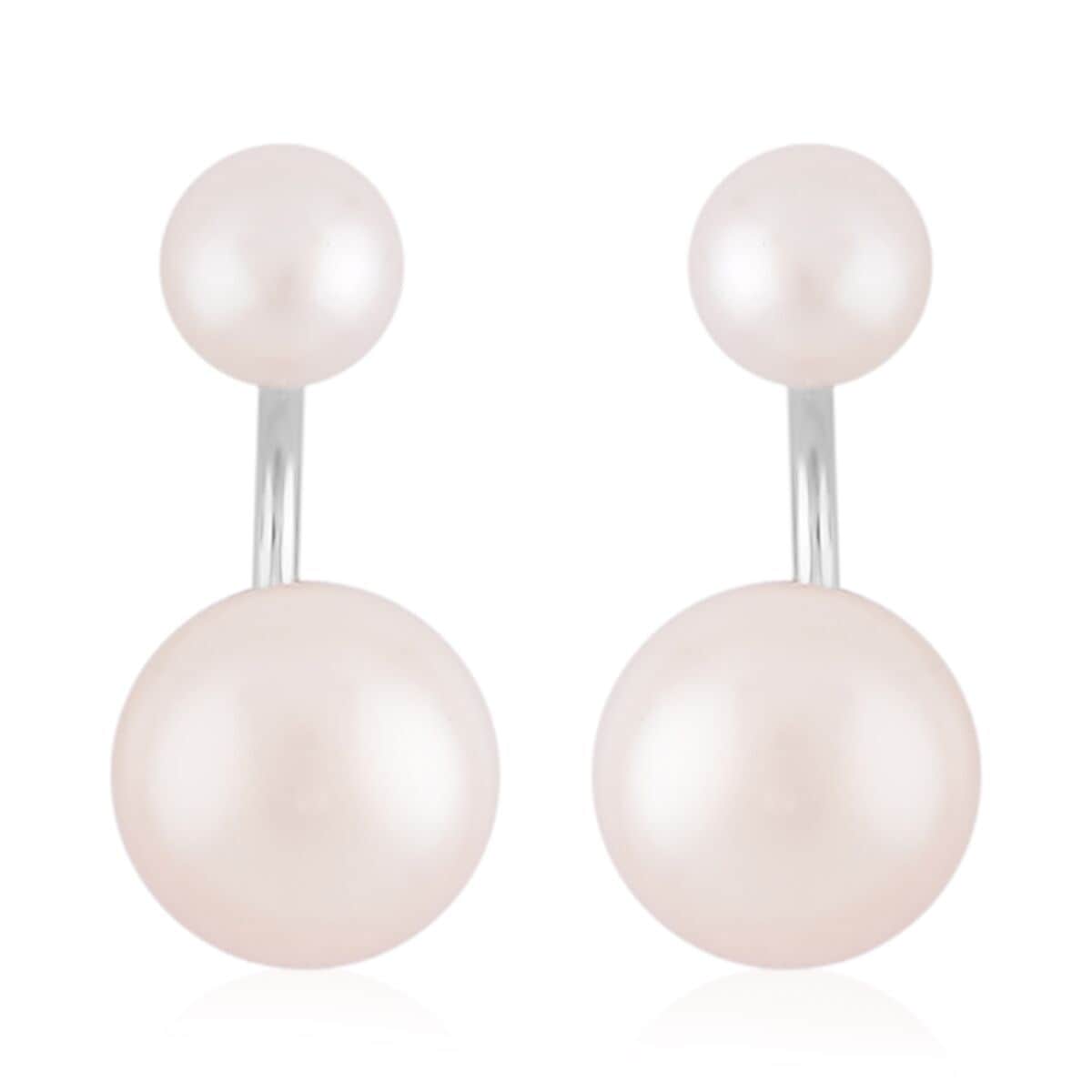 White Freshwater Pearl Earrings in Stainless Steel , Tarnish-Free, Waterproof, Sweat Proof Jewelry image number 0