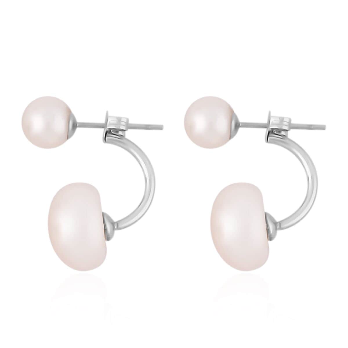 White Freshwater Pearl Earrings in Stainless Steel , Tarnish-Free, Waterproof, Sweat Proof Jewelry image number 3