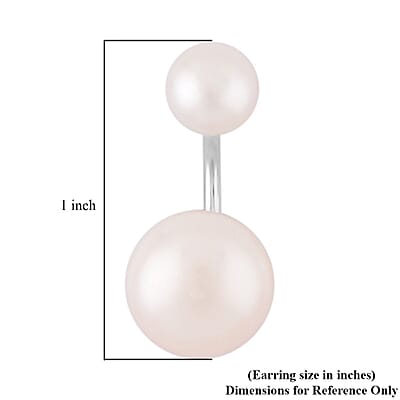 White Freshwater Pearl Earrings in Stainless Steel , Tarnish-Free, Waterproof, Sweat Proof Jewelry