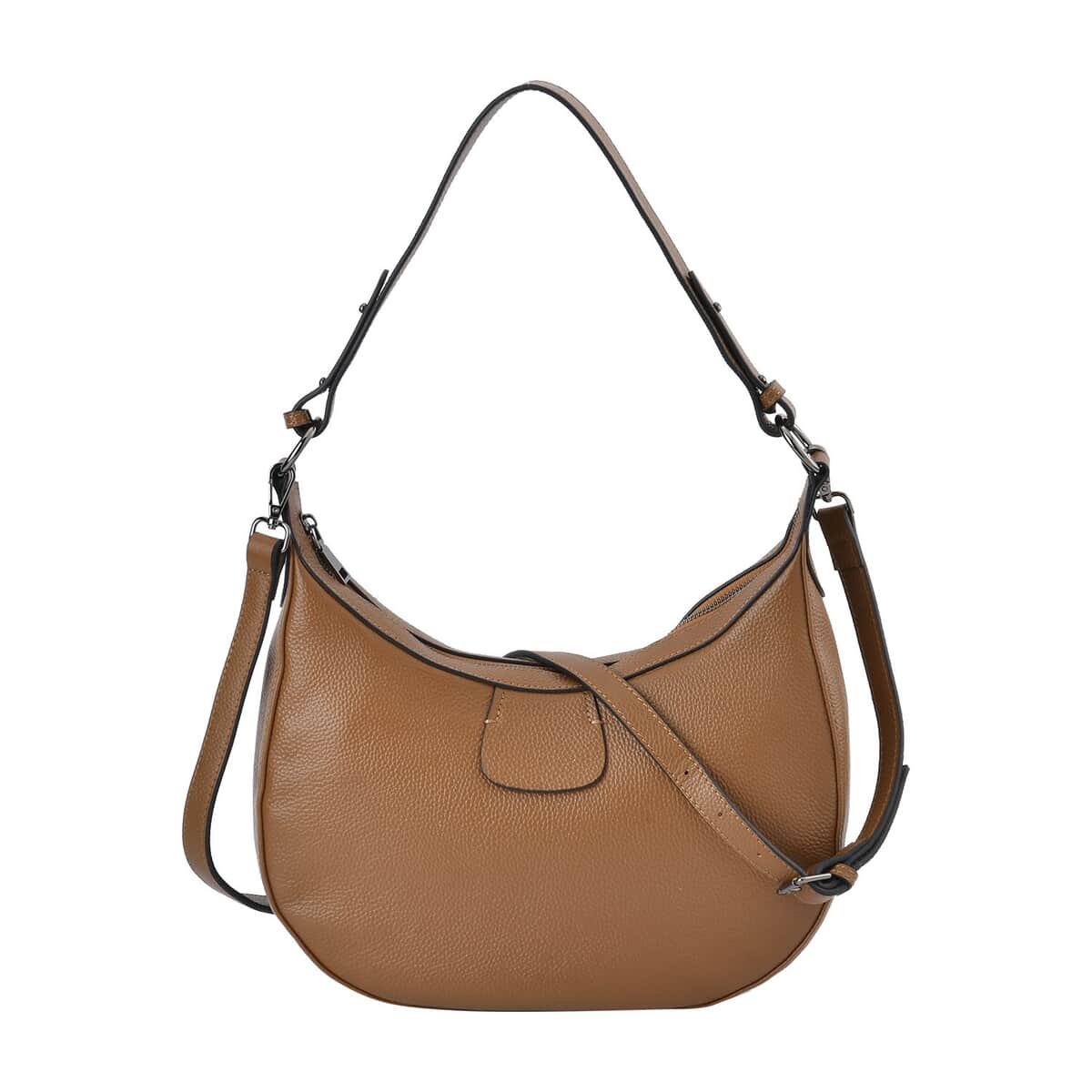 Brown Genuine Leather Crossbody Bag (13"x4"x9.8") with Shoulder Strap (47") image number 0