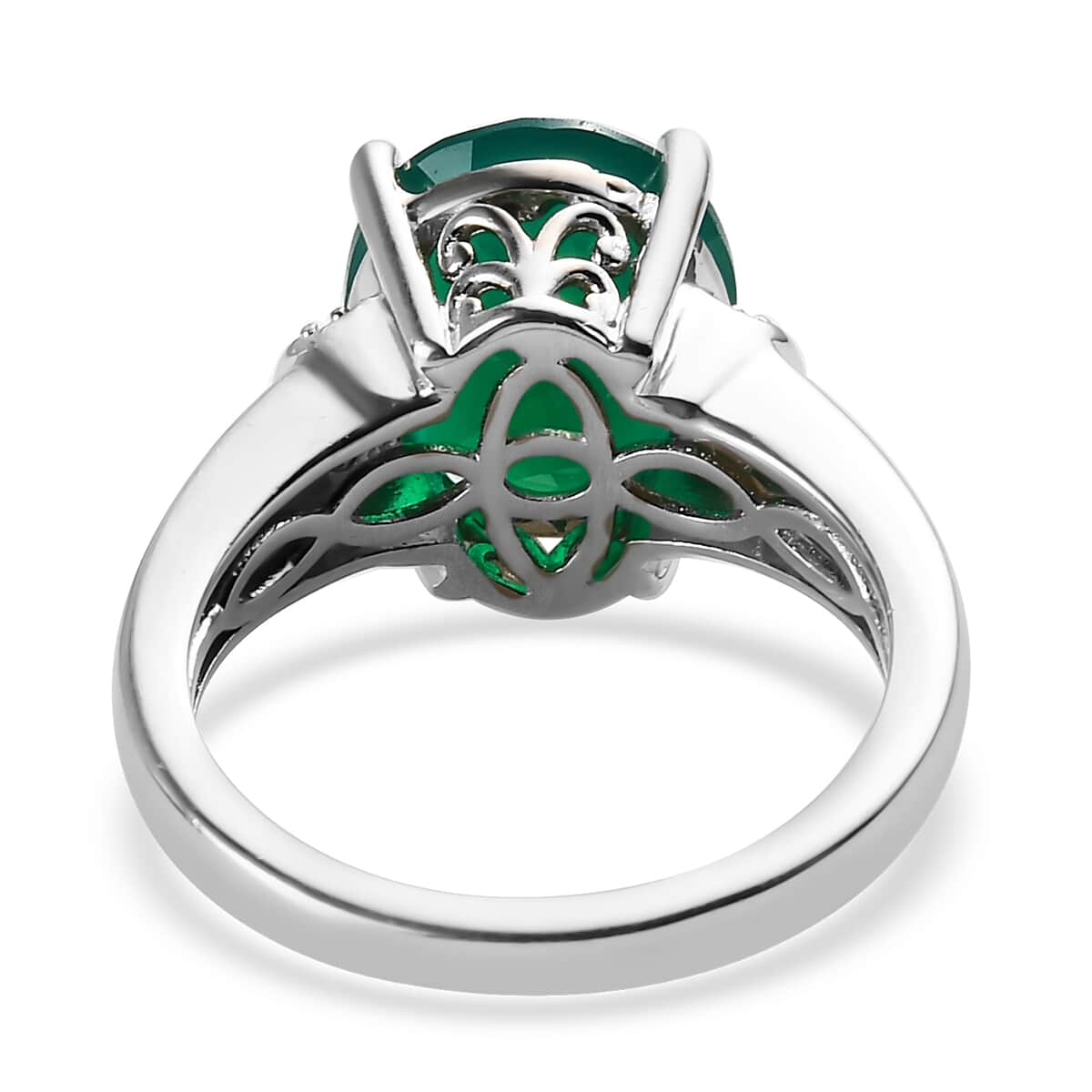 Karis Verde Onyx and White Zircon Ring in Platinum Bond 4.10 ctw image number 4