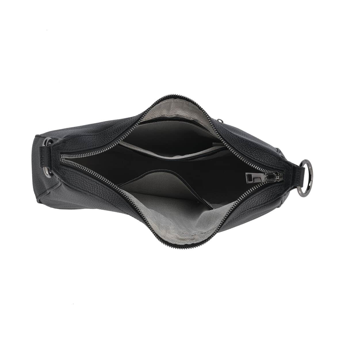 Black Genuine Leather Crossbody Bag with Shoulder Strap image number 4